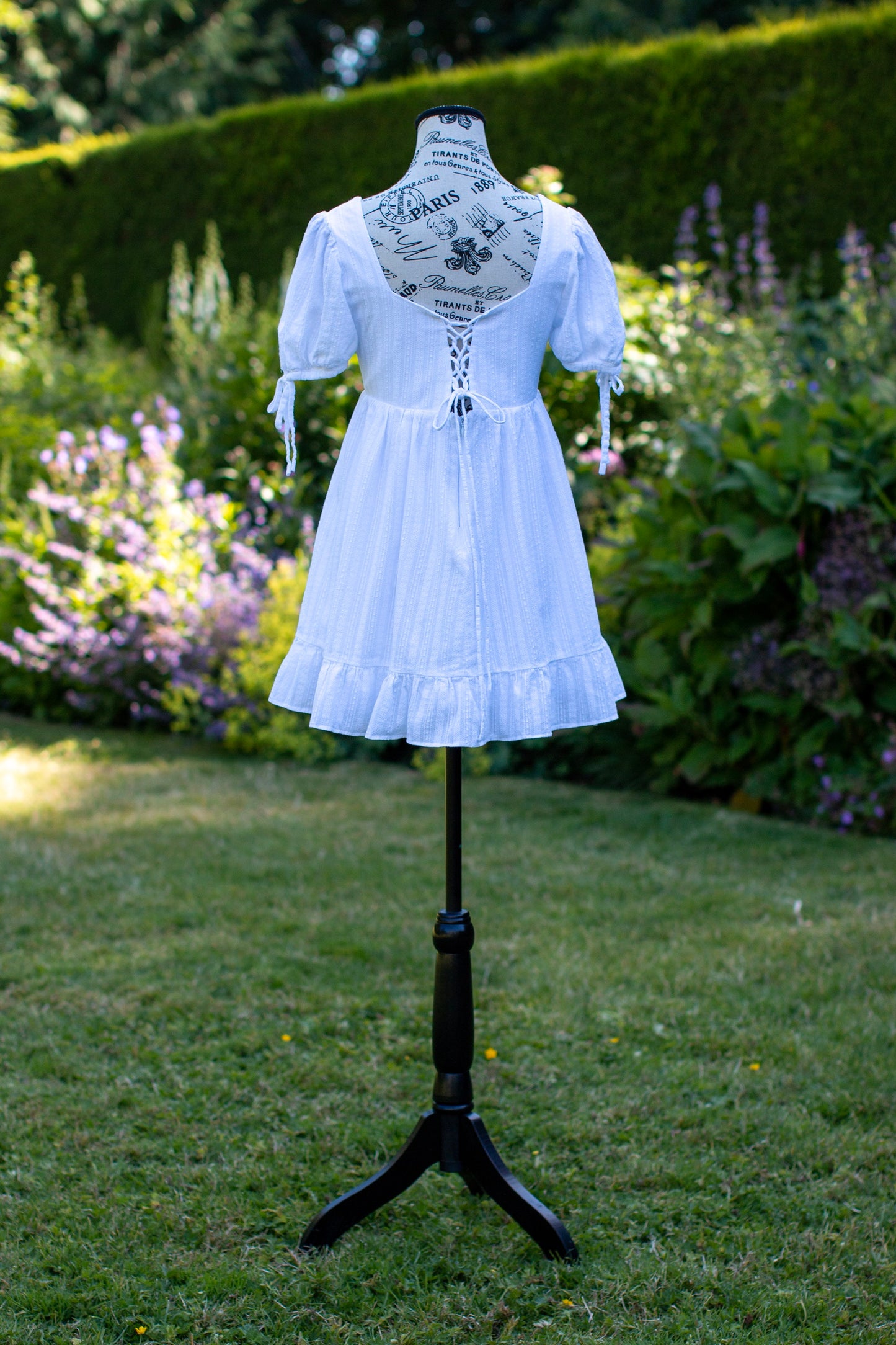 En Plein Air Dress | Romantic Babydoll Mini Dress With An Adjustable Corset Bodice And Short Bell Sleeves