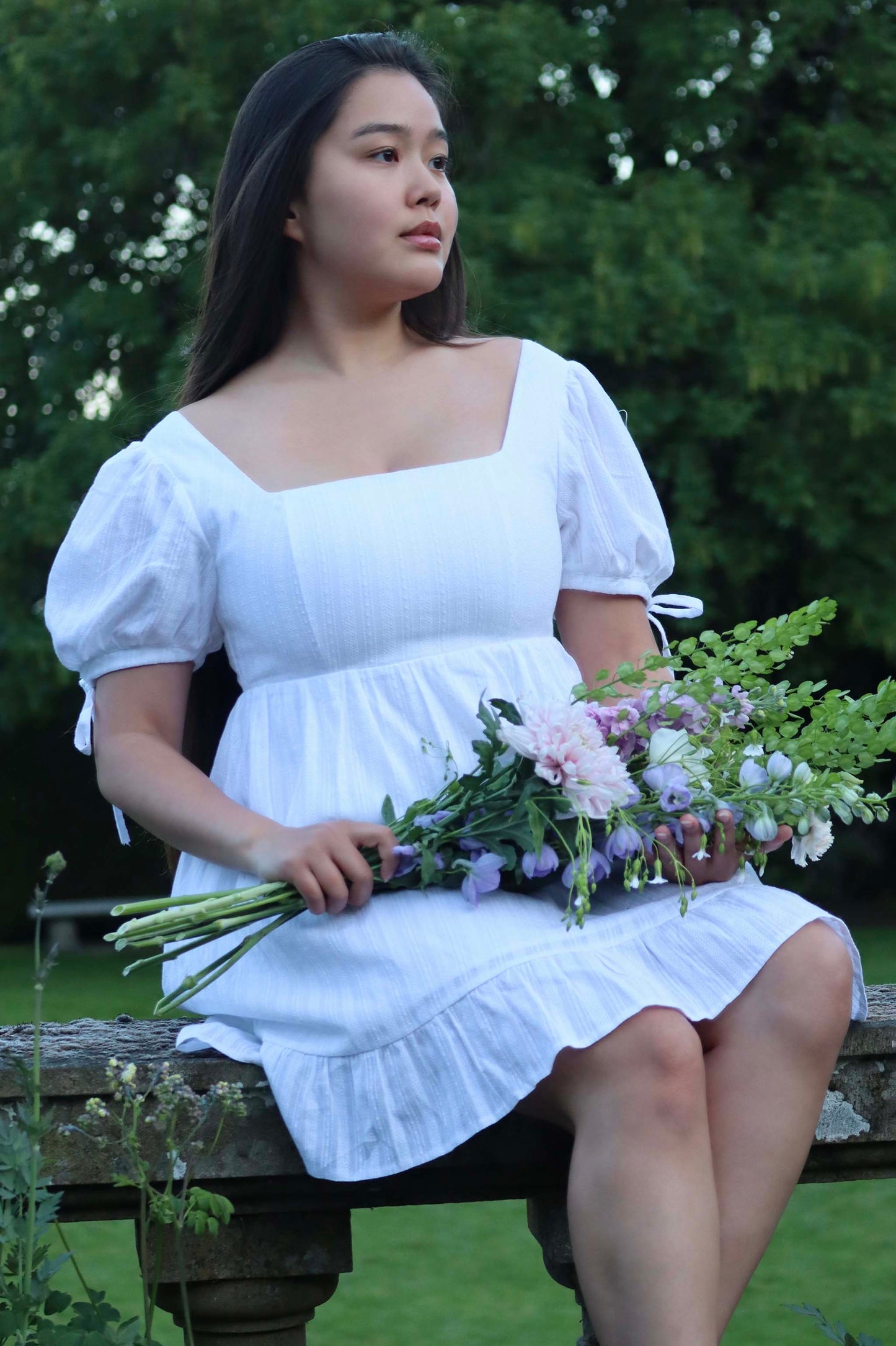 En Plein Air Dress | Romantic Babydoll Mini Dress With An Adjustable Corset Bodice And Short Bell Sleeves