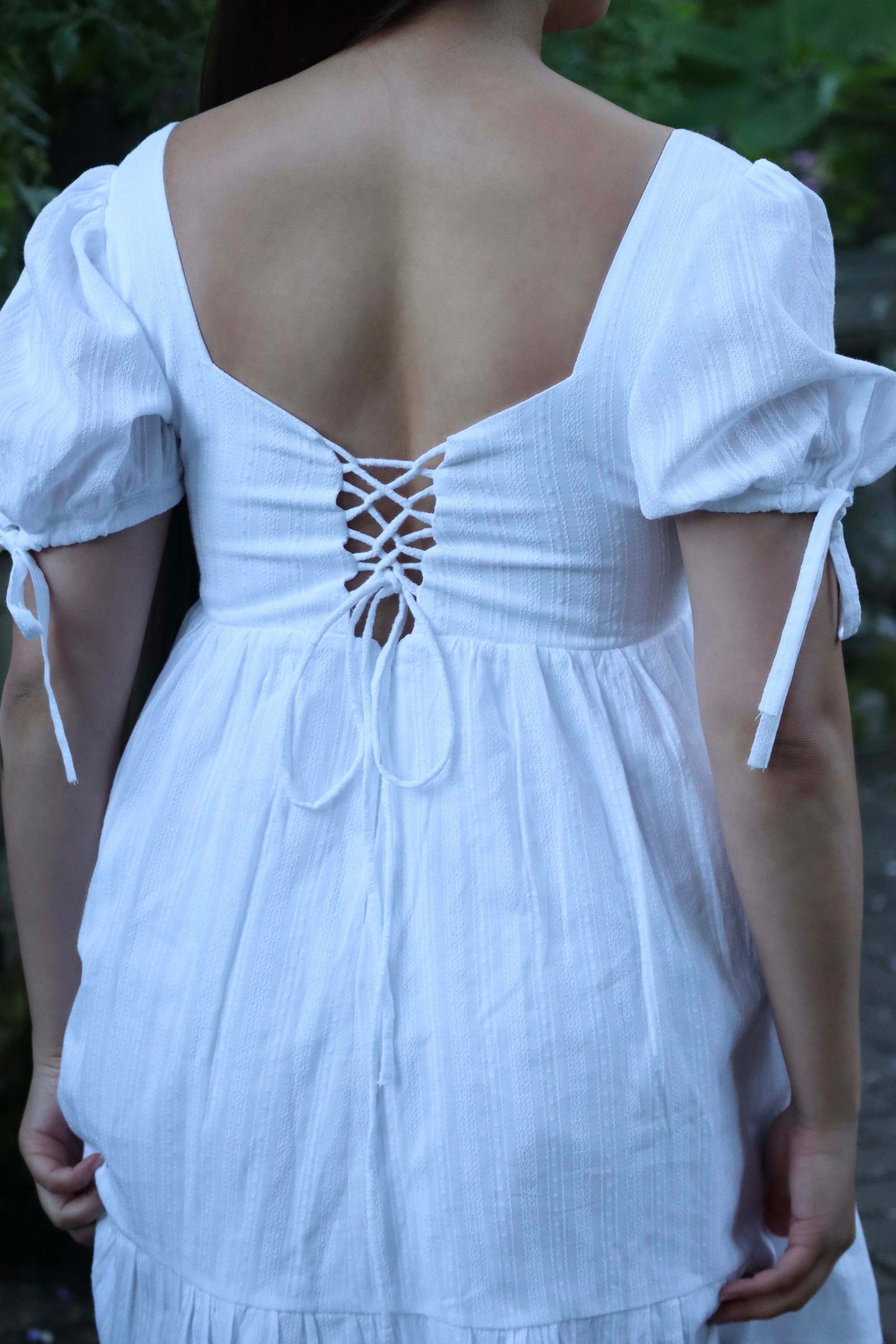 En Plein Air Dress | Romantic Babydoll Mini Dress With An Adjustable Corset Bodice And Short Bell Sleeves