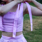 Montpensier Top | Structured Cropped Poplin Top with Adjustable Bow-Tie Straps