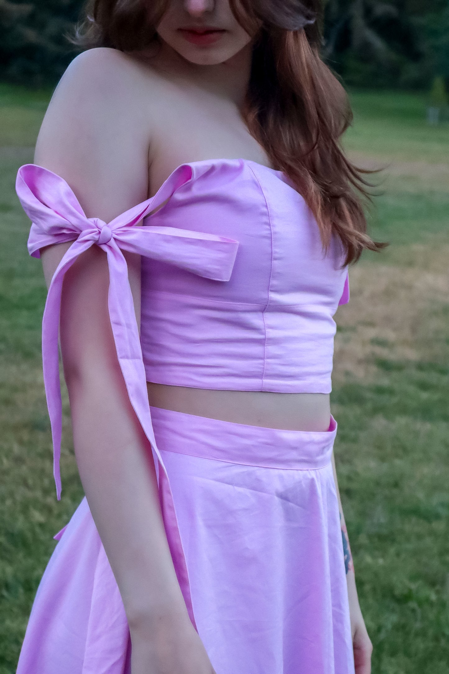 Montpensier Top | Structured Cropped Poplin Top with Adjustable Bow-Tie Straps